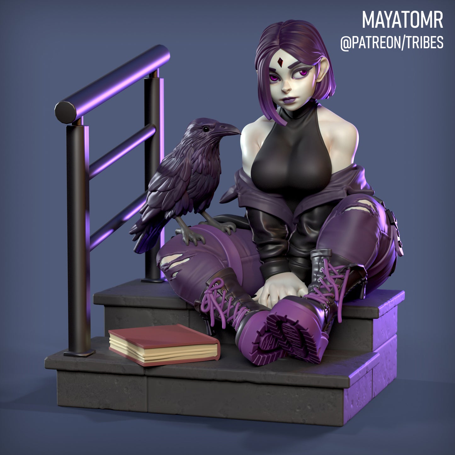 Goth Girl Violet Miniature - by Mayatomr