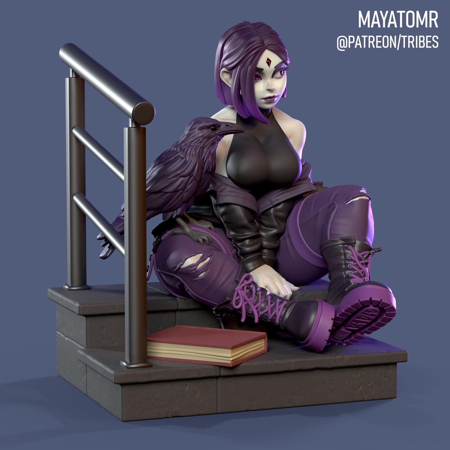 Goth Girl Violet Miniature - by Mayatomr