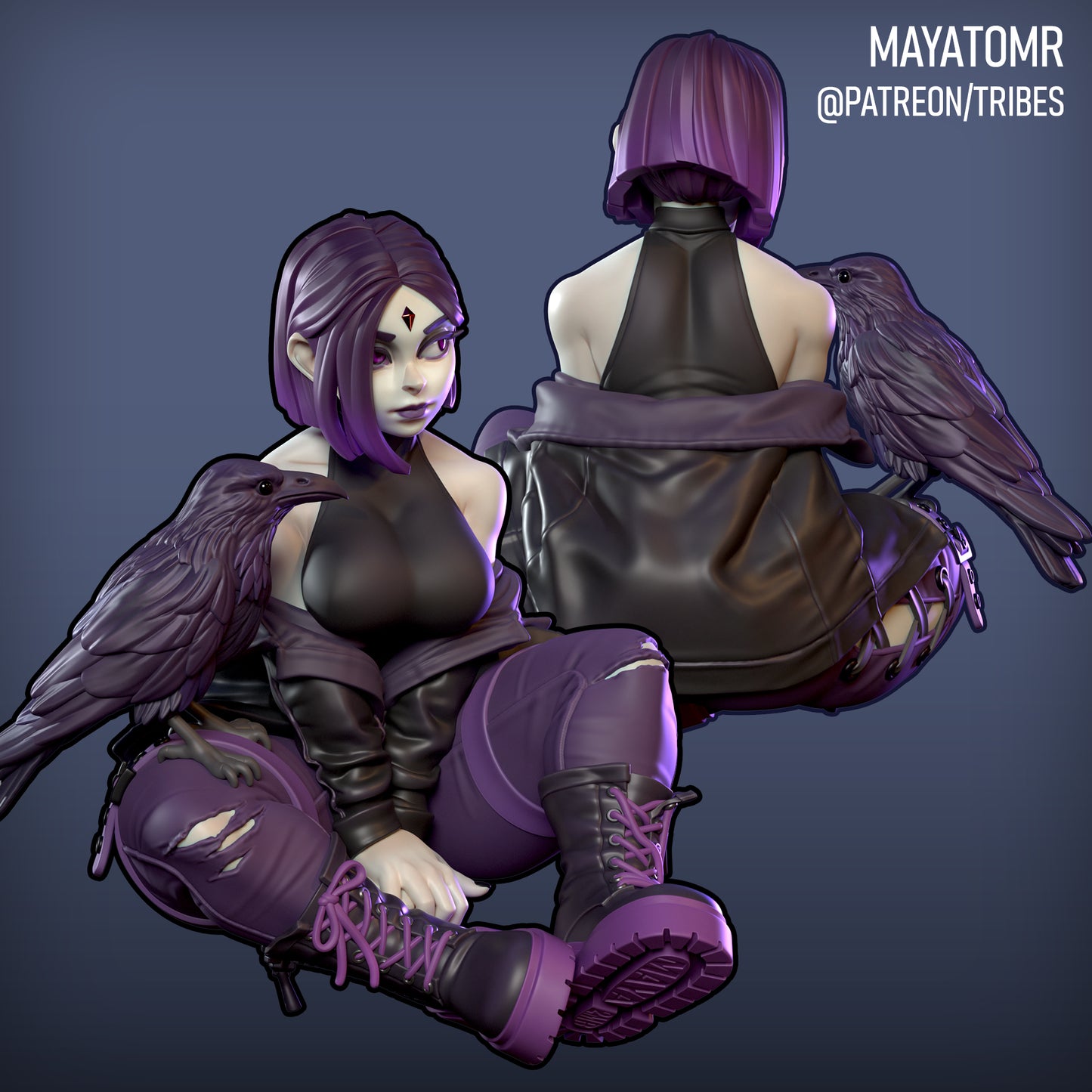 Goth Girl Violet Miniature - by Mayatomr