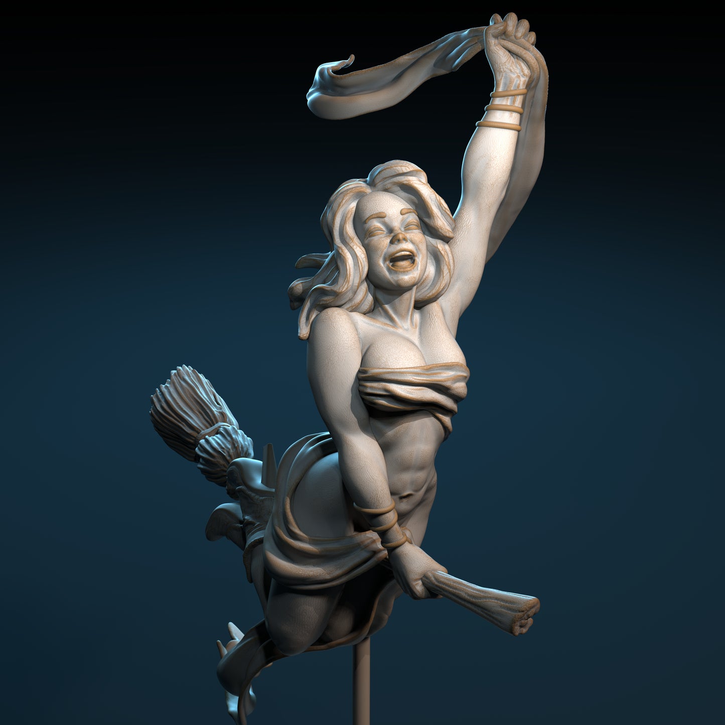 Reeya the Witch Miniature - by Claydemon Miniatures