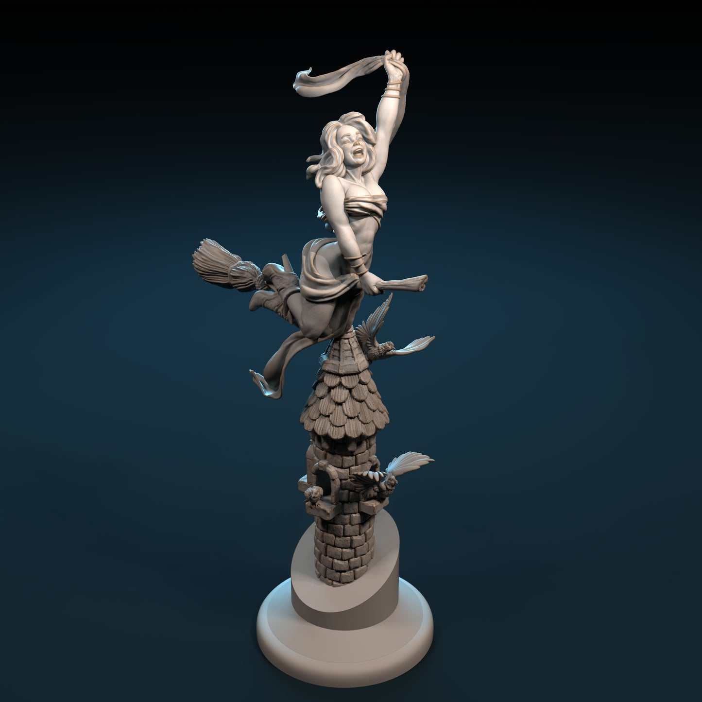 Reeya the Witch Miniature - by Claydemon Miniatures