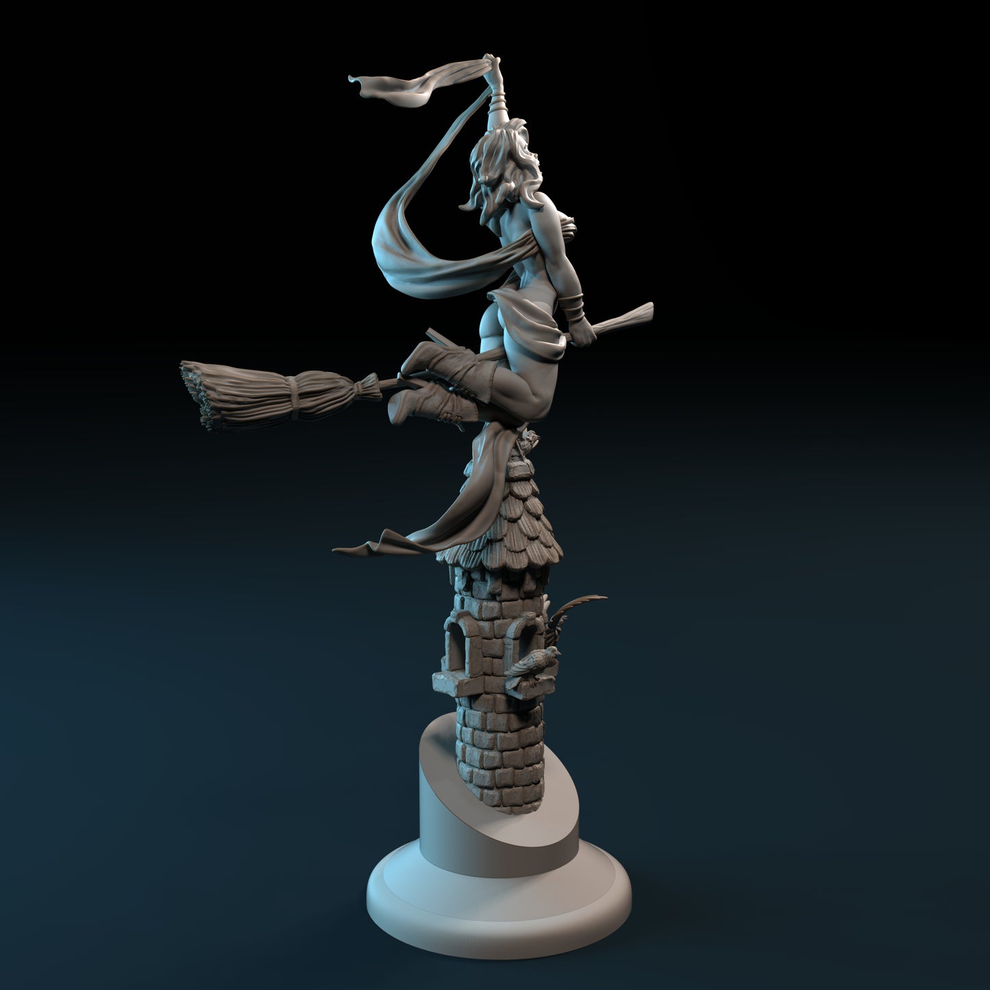 Reeya the Witch Miniature - by Claydemon Miniatures