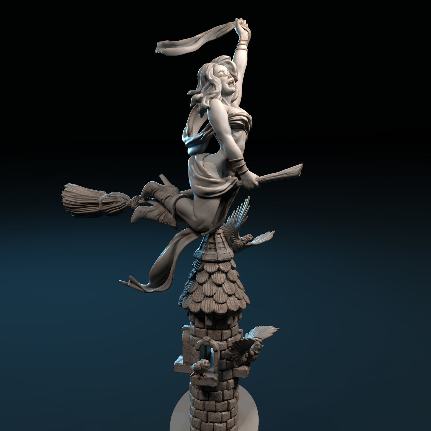 Reeya the Witch Miniature - by Claydemon Miniatures